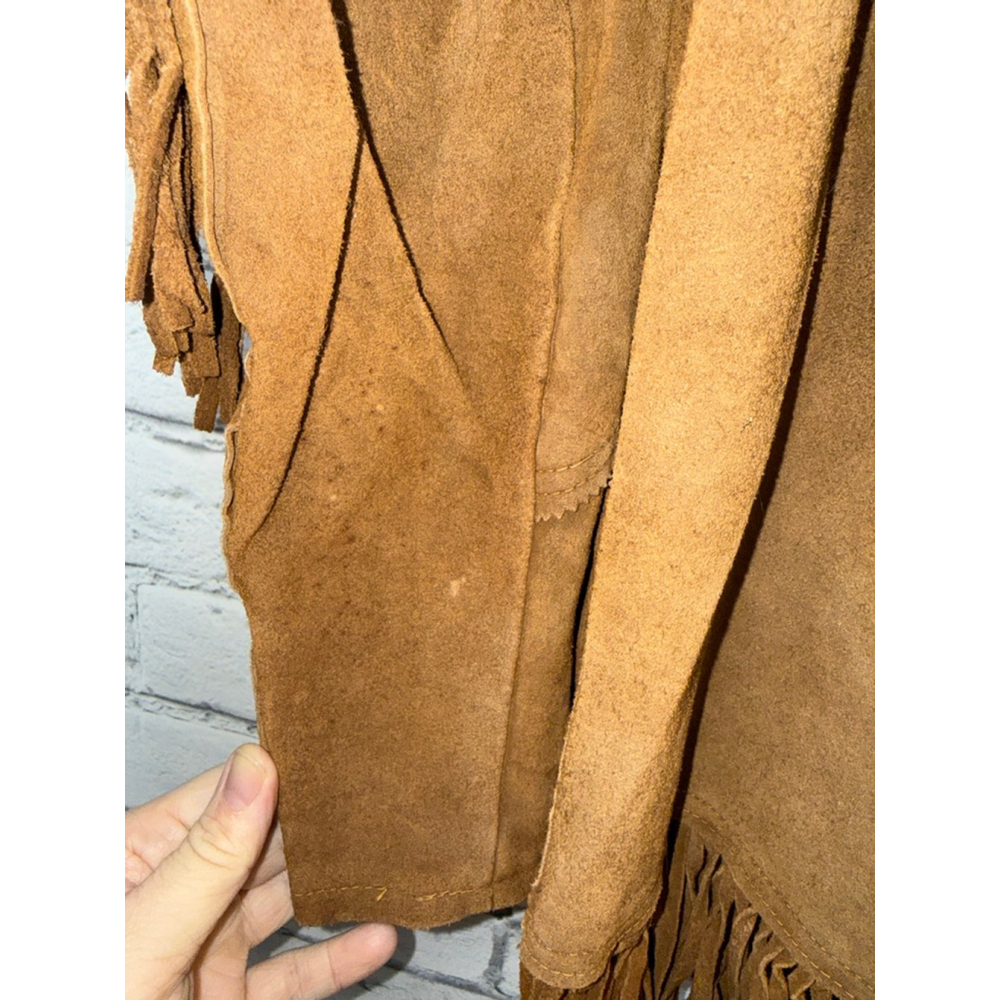 Brill Bros Timberline Milwaukee Brown Suede Fringed Jacket size 44 Large Vintage - Picture 9 of 13